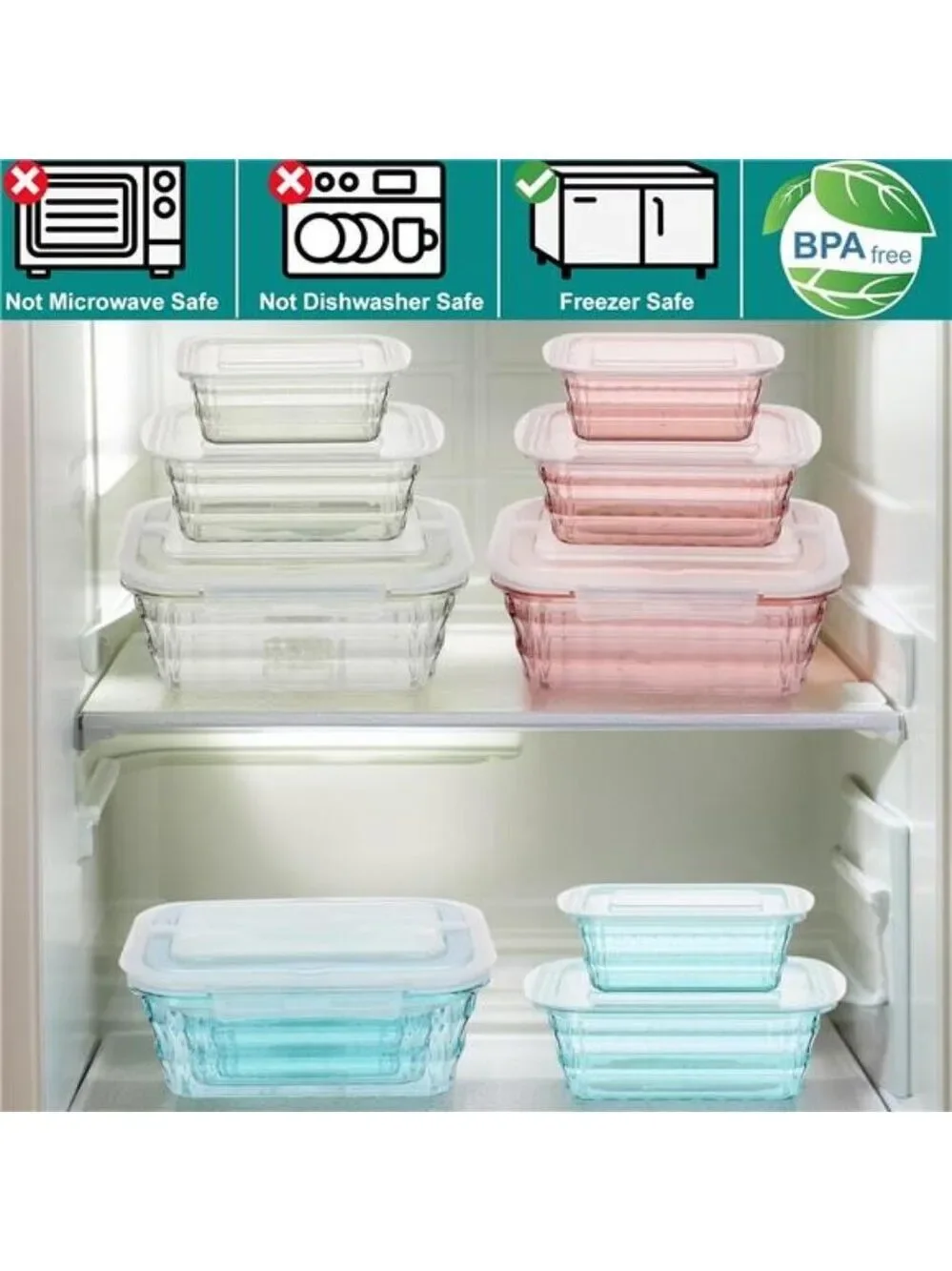 Food Storage Containers Set of 3 Meal Prep Salad Bowls BPA Free Pink To Go